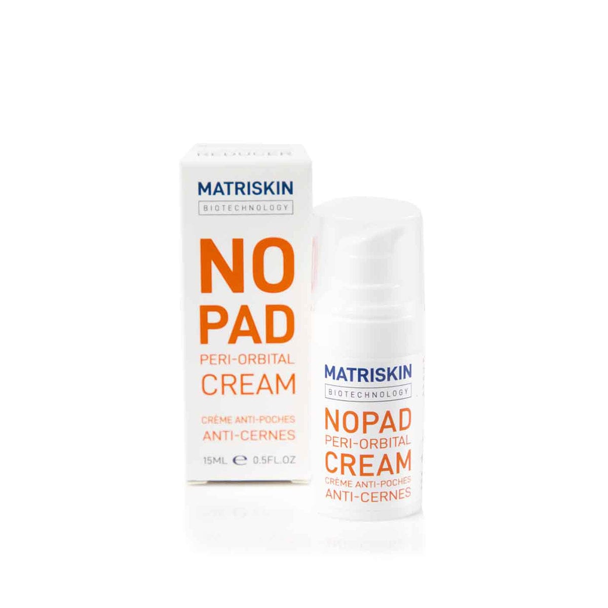Matriskin NoPad Peri-Orbital Eye Cream for periorbital puffiness, periorbital puffiness causes, edema under eyes, under-eye edema, fluid retention under eyes, fluid around eyes, microcirculation under eyes, puffiness, eye bags and dark circles.